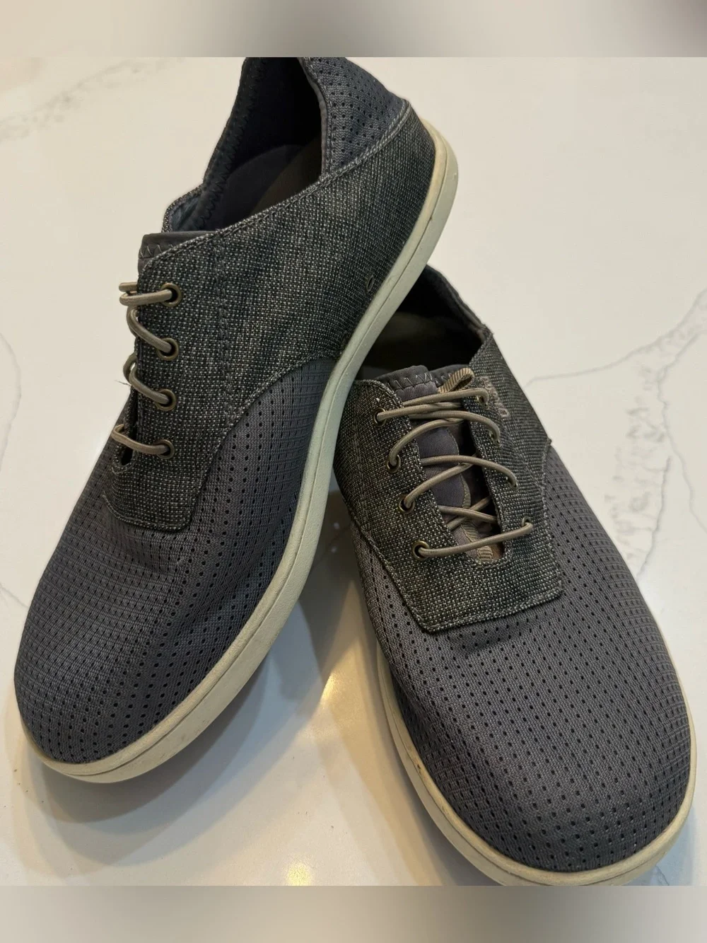 OluKai Nohea Moku Mens Sneaker Shoes Dark Gray Textile Lace Up Comfort Size M8.5